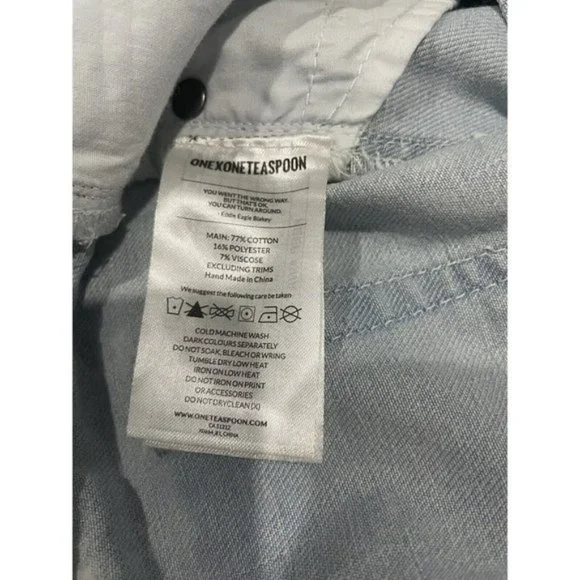 One Teaspoon Bonitas Low Waist Medium Rise Raw Curved Hem Size 26 Button Fly - Picture 8 of 8